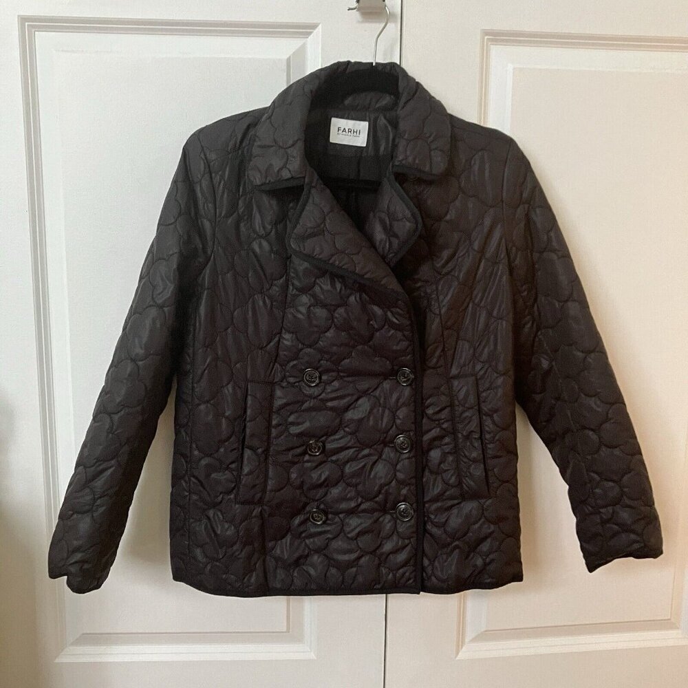 Farhi by Nicole Farhi Jacket Womens 8 Black Quilted Shacket‎
